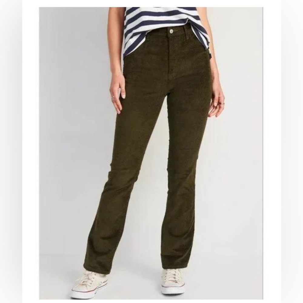 Old Navy Brown Corduroy Extra High-Rise Kicker Boot Cut Pants Women’s Size 8